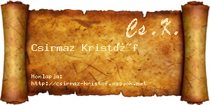 Csirmaz Kristóf névjegykártya