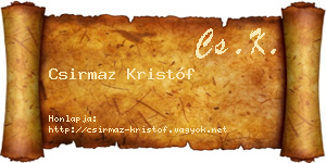 Csirmaz Kristóf névjegykártya