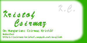 kristof csirmaz business card